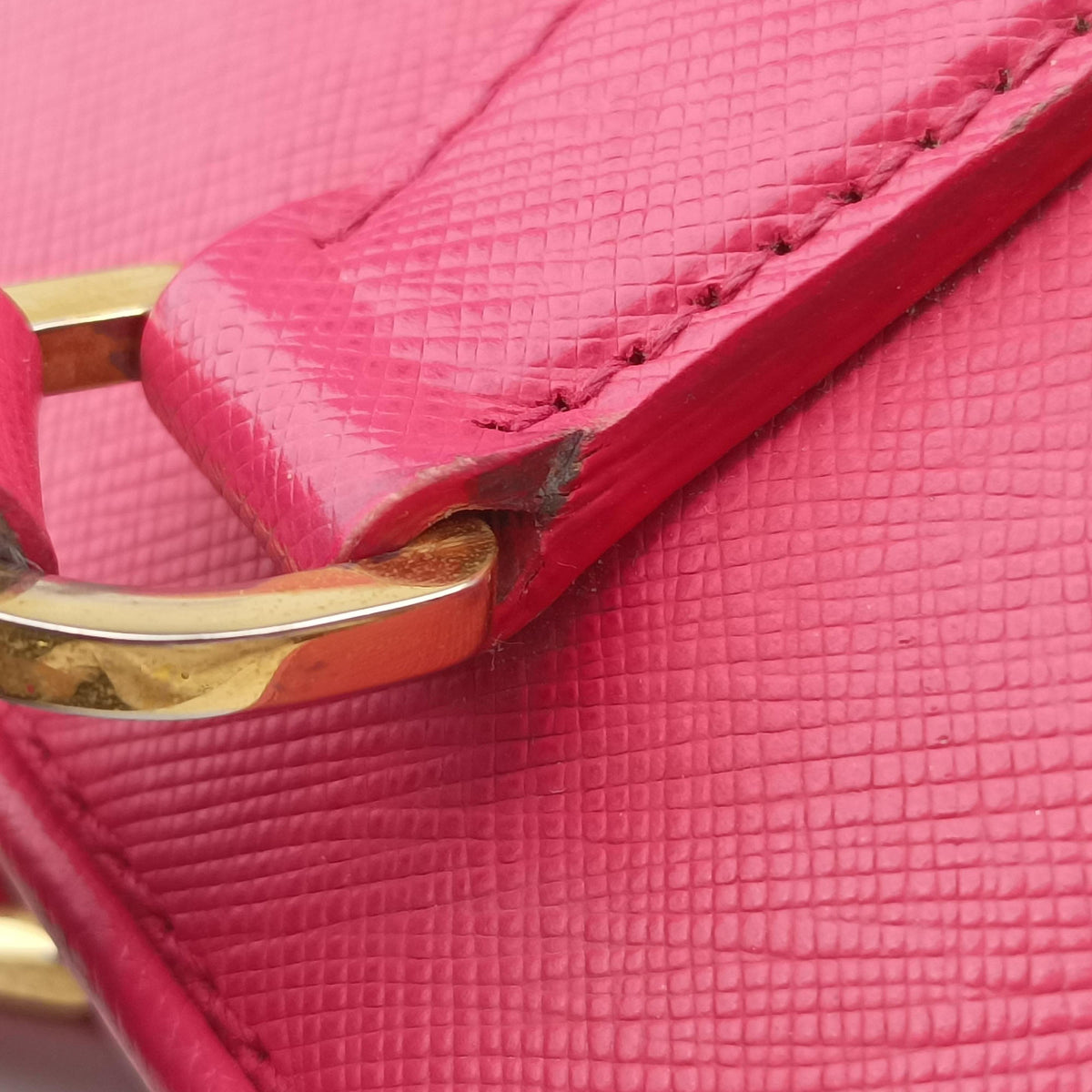 Pre-owned Prada Promenade Pink SAFFIANO Leather BN2558 handbag | stylenewstar