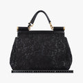 SICILY Black Leather×Crochet 48シシリー ブラック レザー×クロッシェ 48