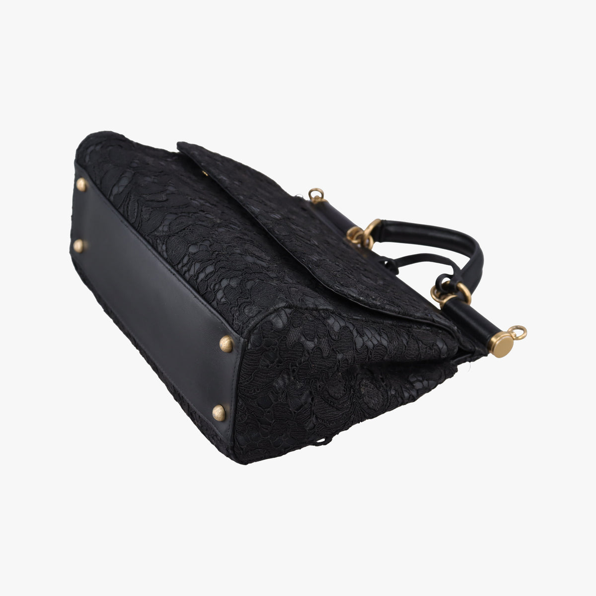 SICILY Black Leather×Crochet 48シシリー ブラック レザー×クロッシェ 48