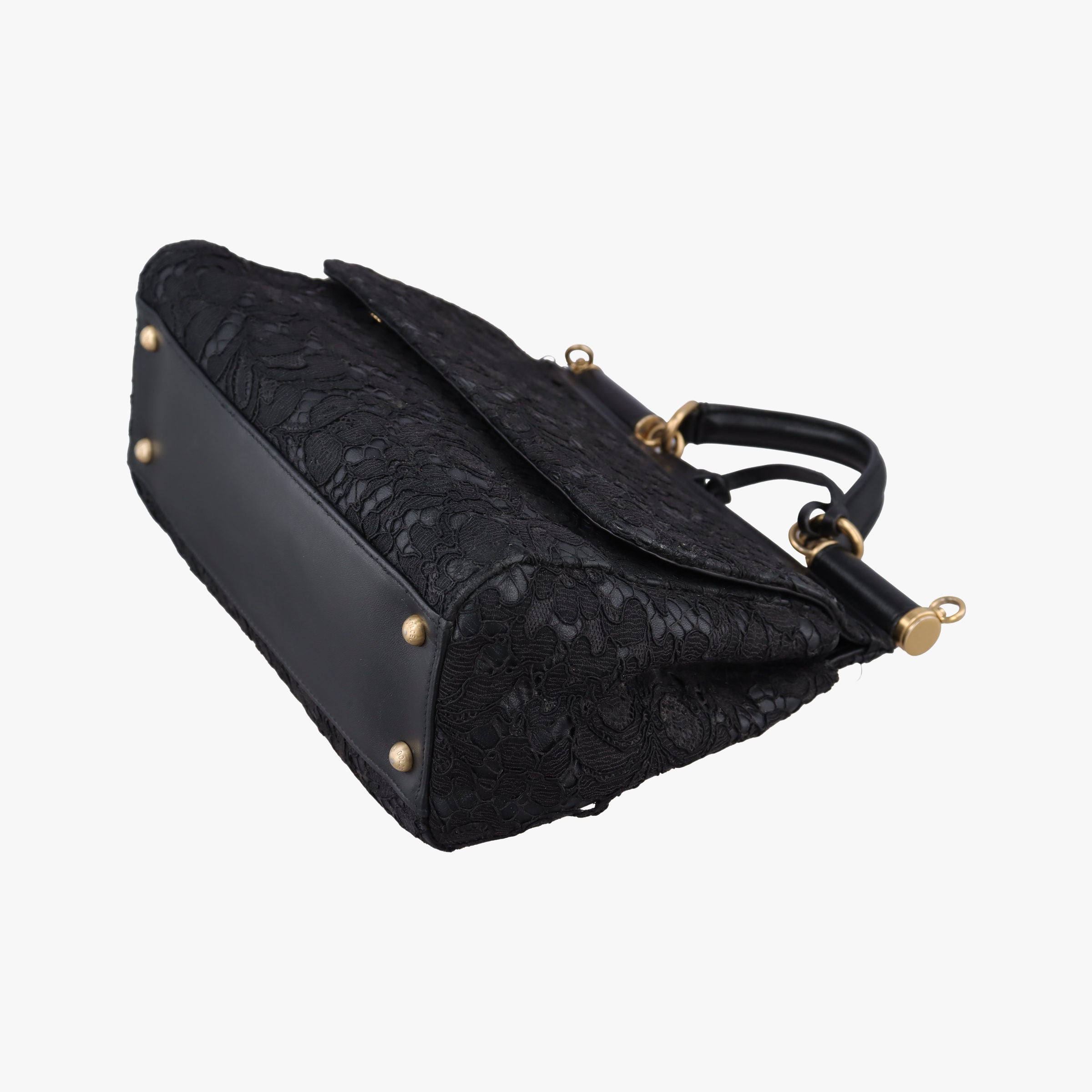 SICILY Black Leather×Crochet 48シシリー ブラック レザー×クロッシェ 48