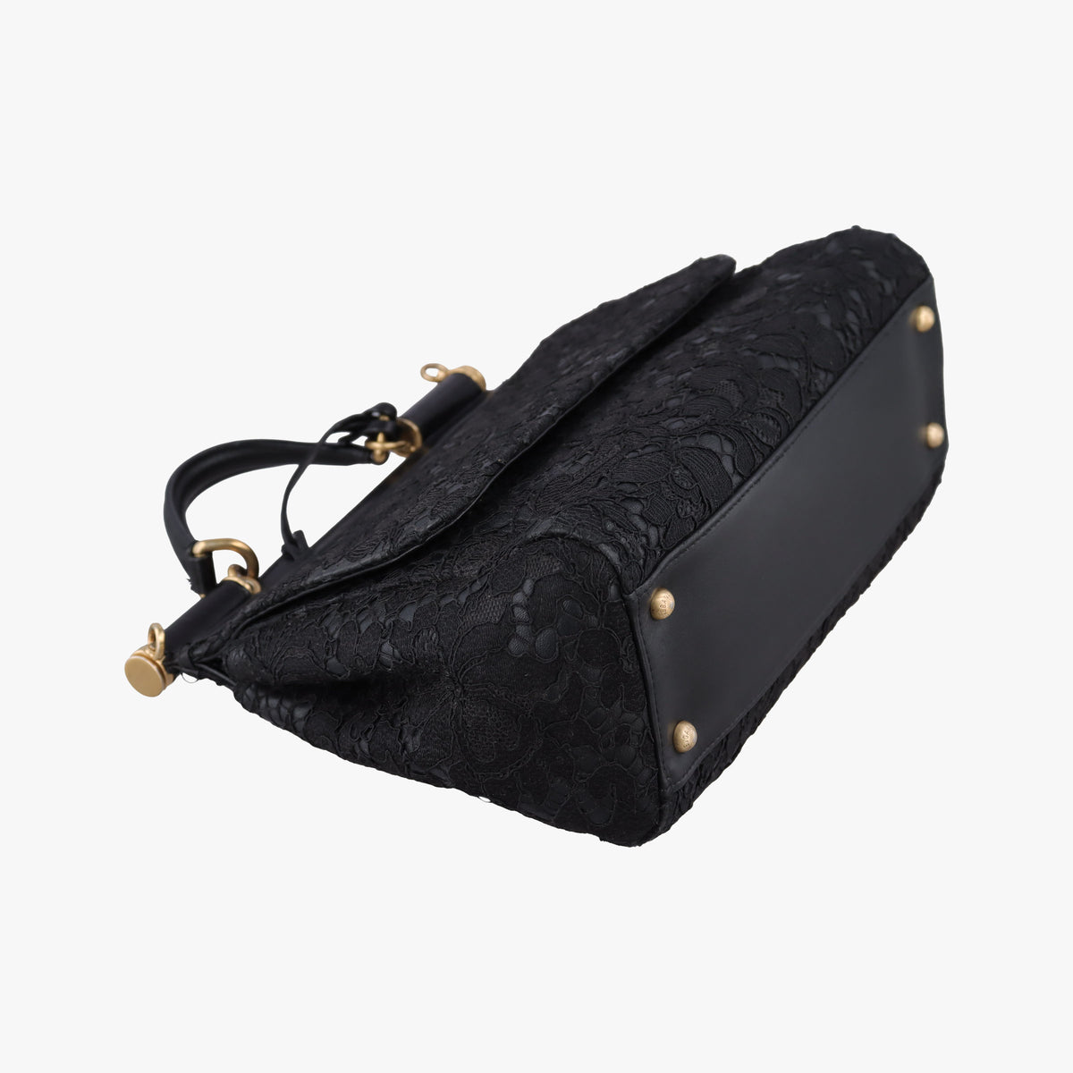 SICILY Black Leather×Crochet 48シシリー ブラック レザー×クロッシェ 48