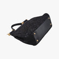 SICILY Black Leather×Crochet 48シシリー ブラック レザー×クロッシェ 48