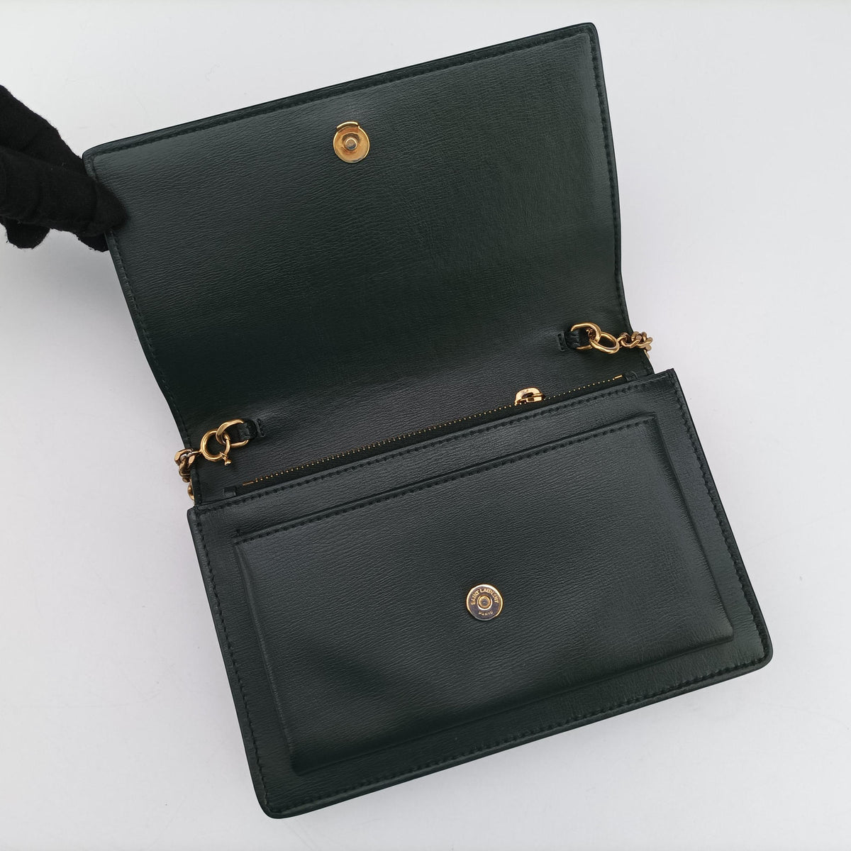 Vintage Yves Saint Laurent Sunset Green Leather 533026 shoulderbag | stylenewstar