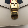 Pre-owned Gucci Sylvie Ivory×navy×red Leather 470270 shoulderbag | stylenewstar