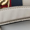 Pre-owned Gucci Sylvie Ivory×navy×red Leather 470270 shoulderbag | stylenewstar