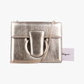 Pre-owned Ferragamo Thalia Golden Leather  shoulderbag | stylenewstar