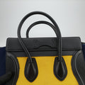 Luggage Micro shopper Black×Yellow×Blue leather×ponyhair W-GA-0164ラゲージマイクロショッパー ブラック×イエロー×ブルー レザー×ハラコ W-GA-0164