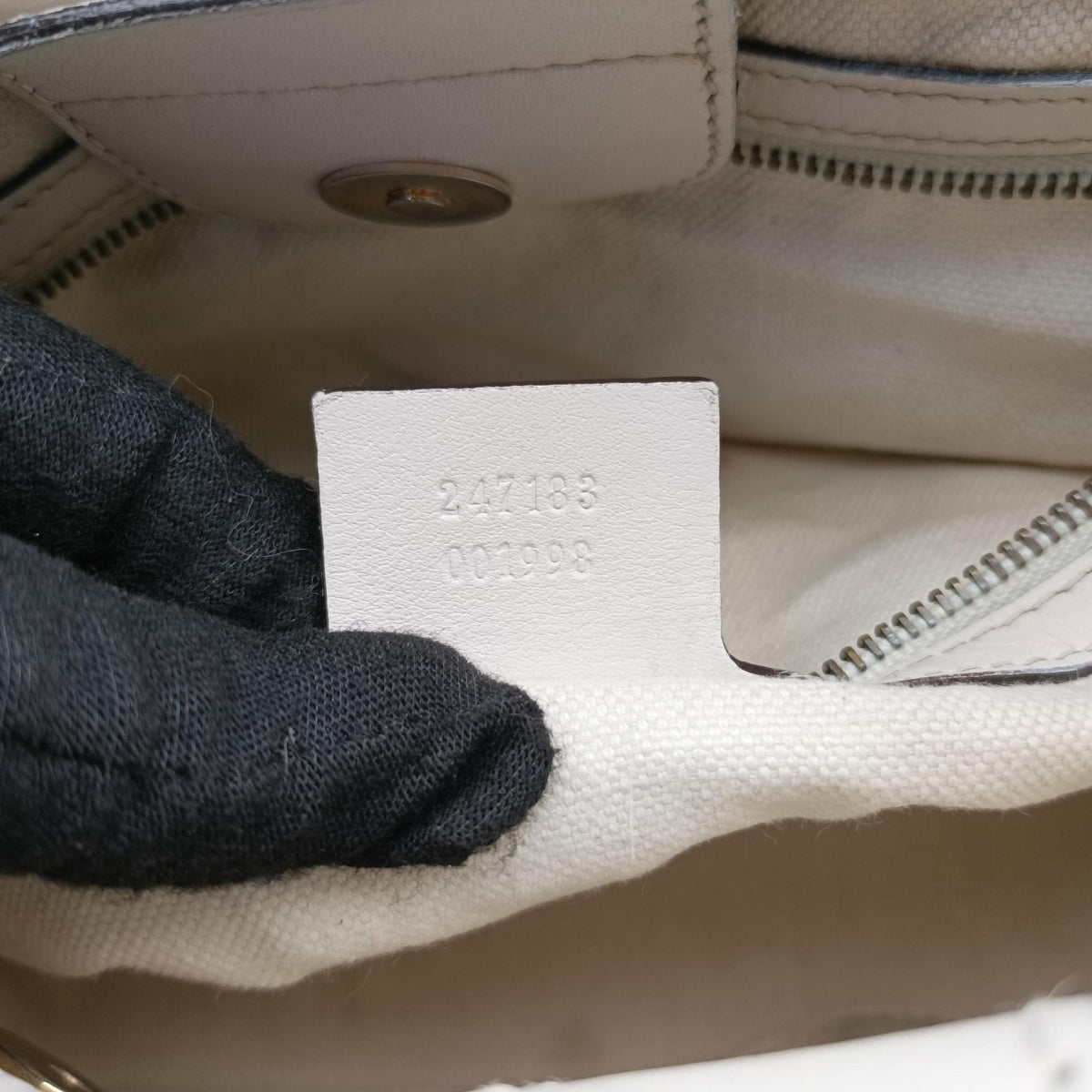 GG Running White×Beige Canvas×Leather 247183 F010861265GGランニング ホワイト×ベージュ キャンバス×レザー 247183 F010861265