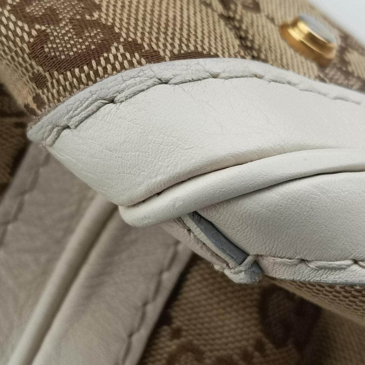 GG Running White×Beige Canvas×Leather 247183 F010861265GGランニング ホワイト×ベージュ キャンバス×レザー 247183 F010861265