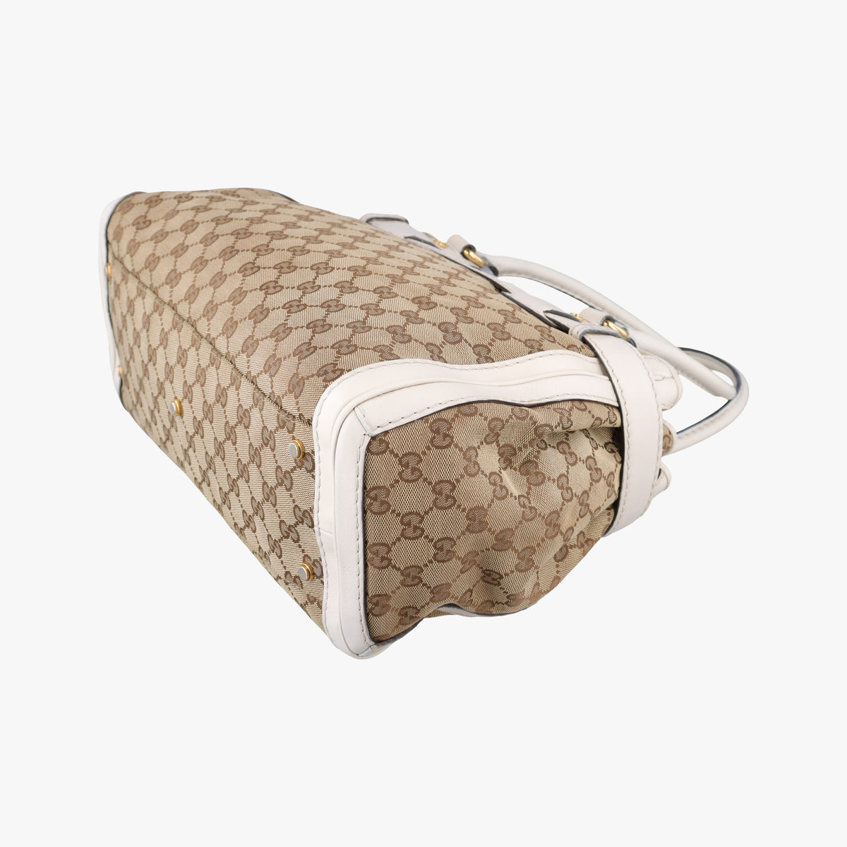 GG Running White×Beige Canvas×Leather 247183 F010861265GGランニング ホワイト×ベージュ キャンバス×レザー 247183 F010861265