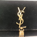 Pre-owned Yves Saint Laurent KATE Black velour 474366 shoulderbag | stylenewstar