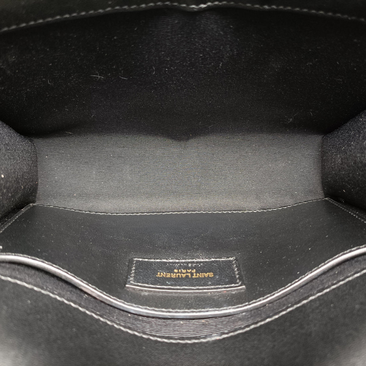 Pre-owned Yves Saint Laurent KATE Black velour 474366 shoulderbag | stylenewstar