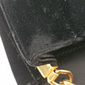 Pre-owned Yves Saint Laurent VICKY Black velour 538439 shoulderbag | stylenewstar