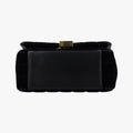 Pre-owned Yves Saint Laurent VICKY Black velour 538439 shoulderbag | stylenewstar