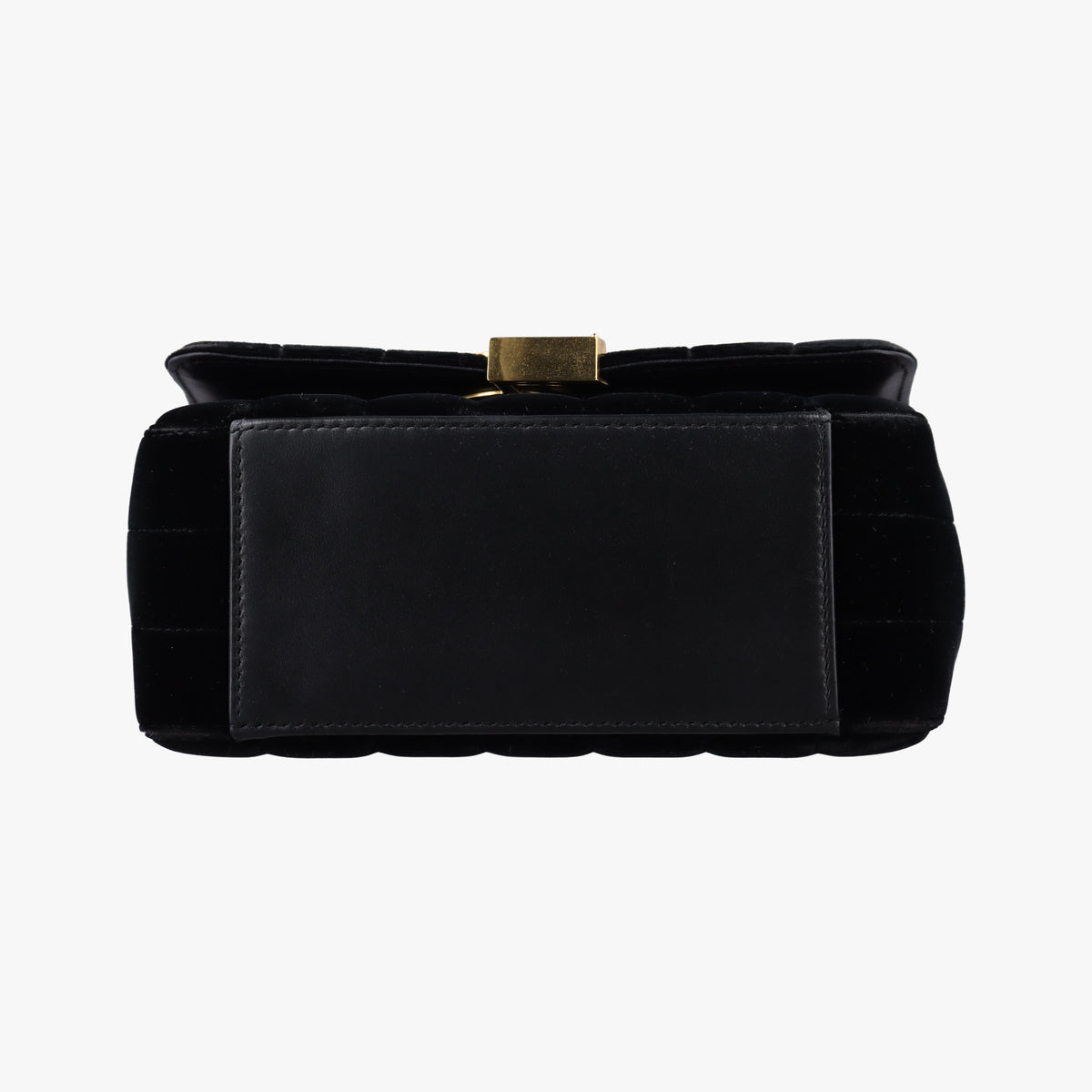 Pre-owned Yves Saint Laurent VICKY Black velour 538439 shoulderbag | stylenewstar
