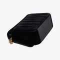 Pre-owned Yves Saint Laurent VICKY Black velour 538439 shoulderbag | stylenewstar