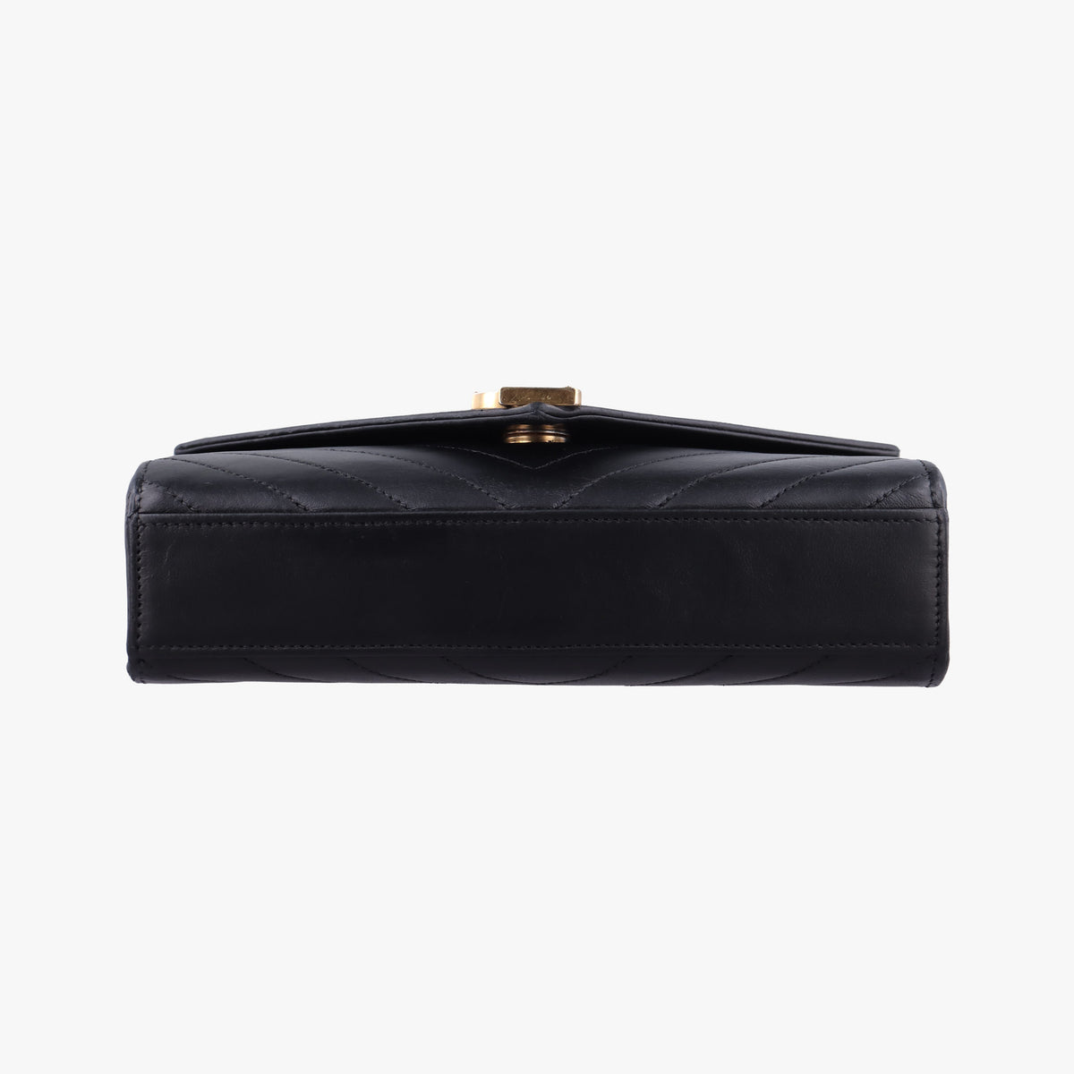 Pre-owned Yves Saint Laurent Monogram Envelope Black Leather 396909 shoulderbag | stylenewstar