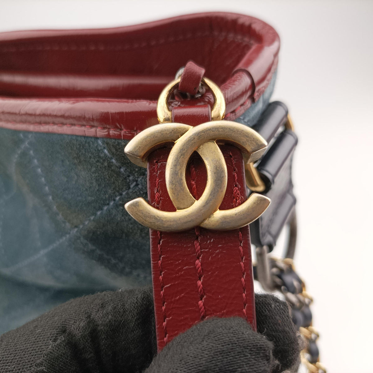 GABRIELLE Blue×Black×Red Leather×Suede A93825 24235091ガブリエル ブルー×ブラック×レッド レザー×スエード A93825 24235091