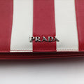 stripe Baiade Red×white SAFFIANO Leather 1BD009 117 Gストライプ バイアデ レッド×ホワイト サフィアーノレザー 1BD009 117 G