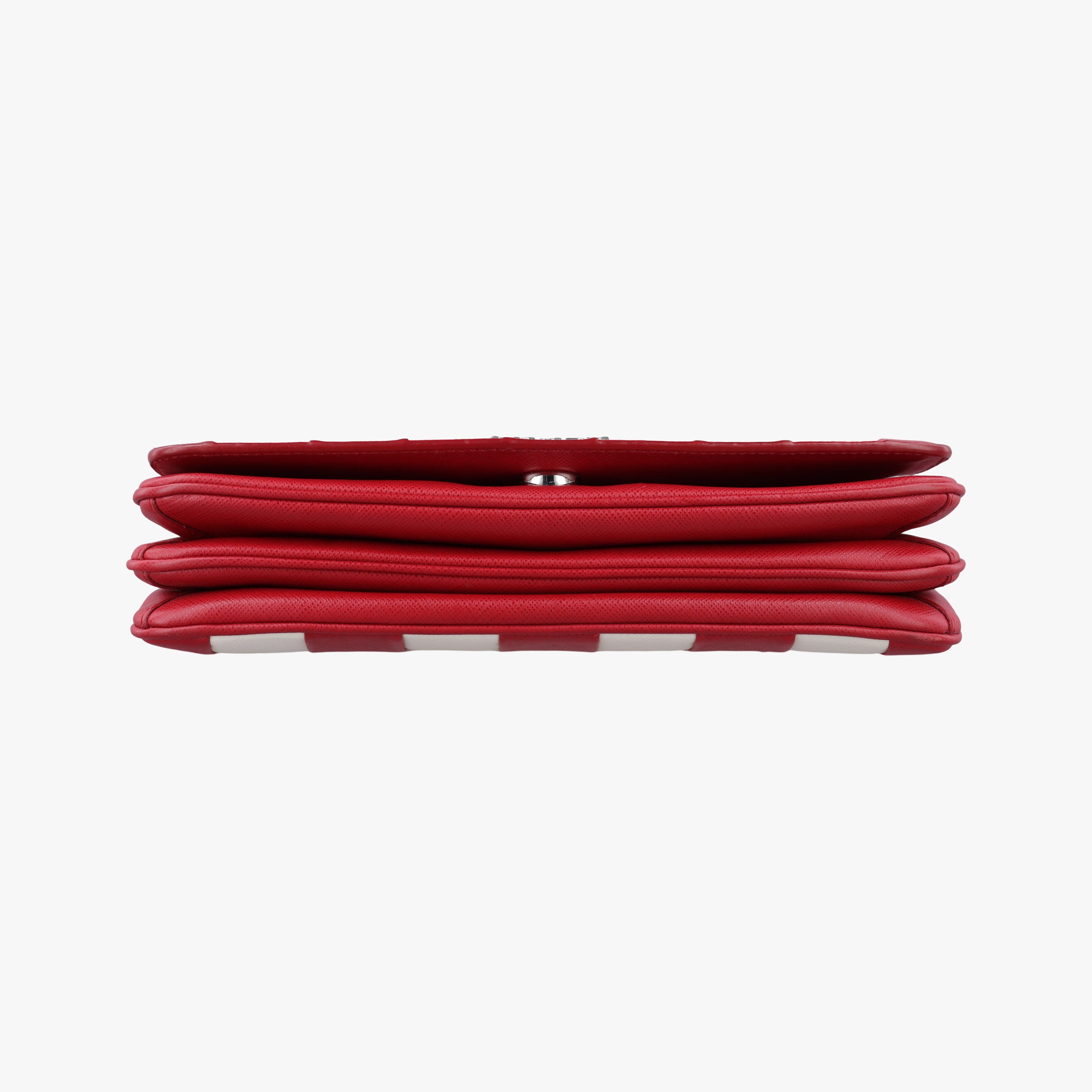 stripe Baiade Red×white SAFFIANO Leather 1BD009 117 Gストライプ バイアデ レッド×ホワイト サフィアーノレザー 1BD009 117 G