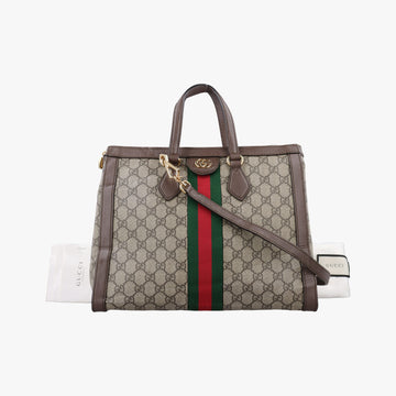 Pre-owned Gucci Ophidia Beige×Brown PVC coated canvas×Leather 524537 shoulderbag | stylenewstar