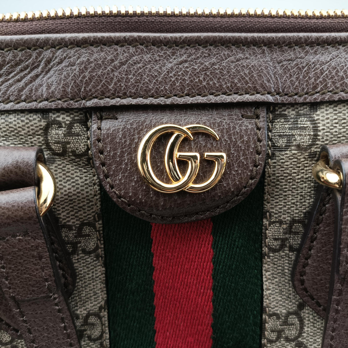 Pre-owned Gucci Ophidia Beige×Brown PVC coated canvas×Leather 524537 shoulderbag | stylenewstar