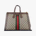 Pre-owned Gucci Ophidia Beige×Brown PVC coated canvas×Leather 524537 shoulderbag | stylenewstar