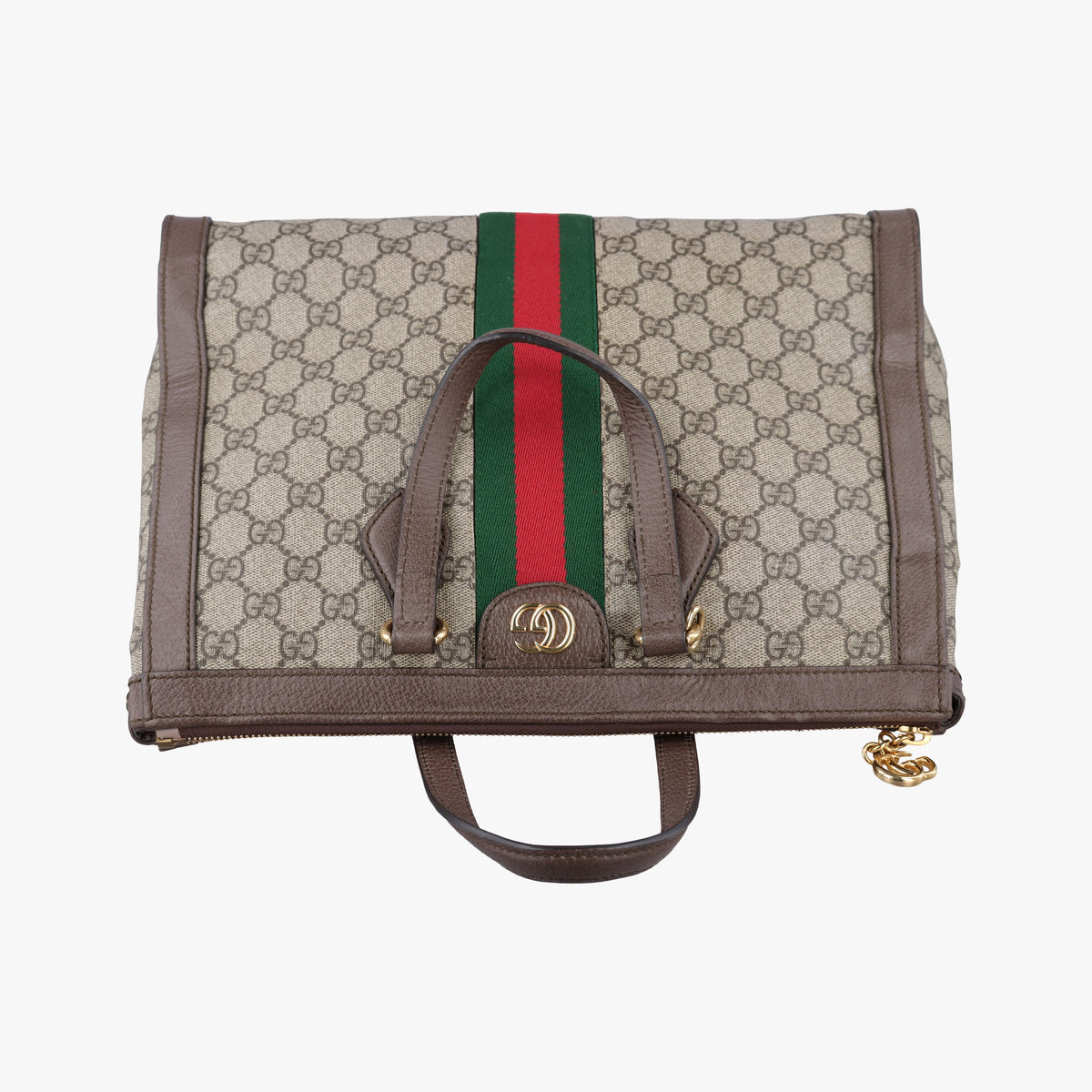 Pre-owned Gucci Ophidia Beige×Brown PVC coated canvas×Leather 524537 shoulderbag | stylenewstar