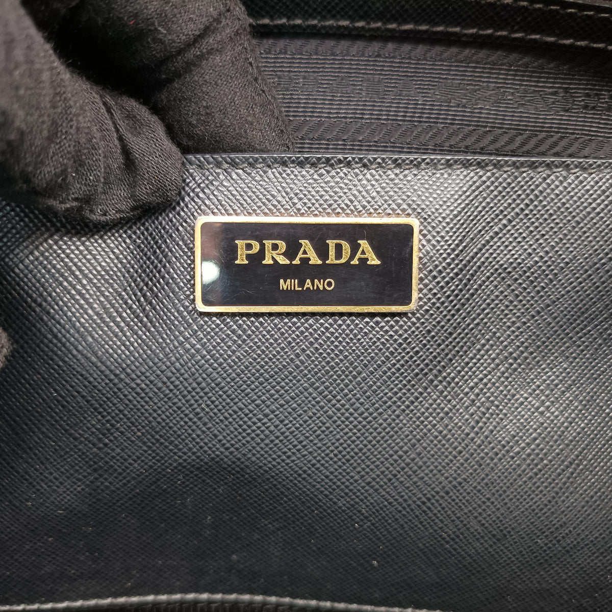 Pre-owned Prada Galleria Black SAFFIANO Leather BN2274 shoulderbag | stylenewstar