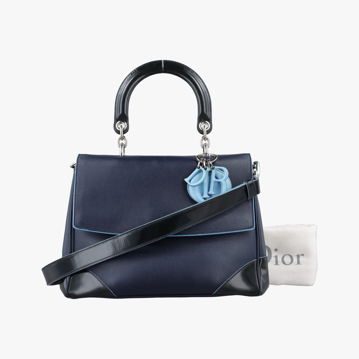 Pre-owned Christian Dior Be Dior Navy×Blue Leather  shoulderbag | stylenewstar