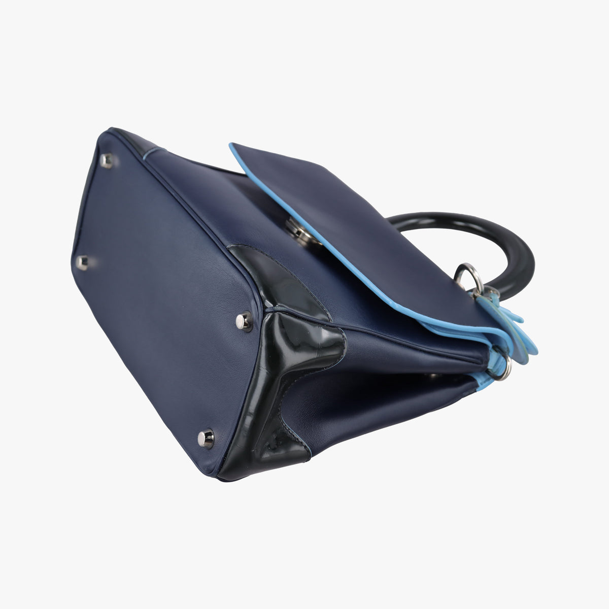 Pre-owned Christian Dior Be Dior Navy×Blue Leather  shoulderbag | stylenewstar