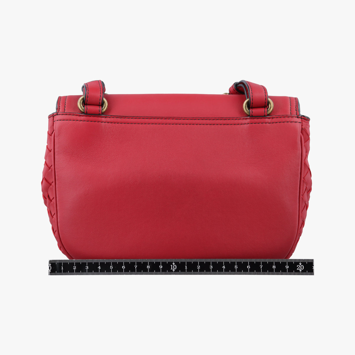 Luna Intrecciato Red lambskin B07601913Cルナ イントレチャート レッド ラムスキン B07601913C