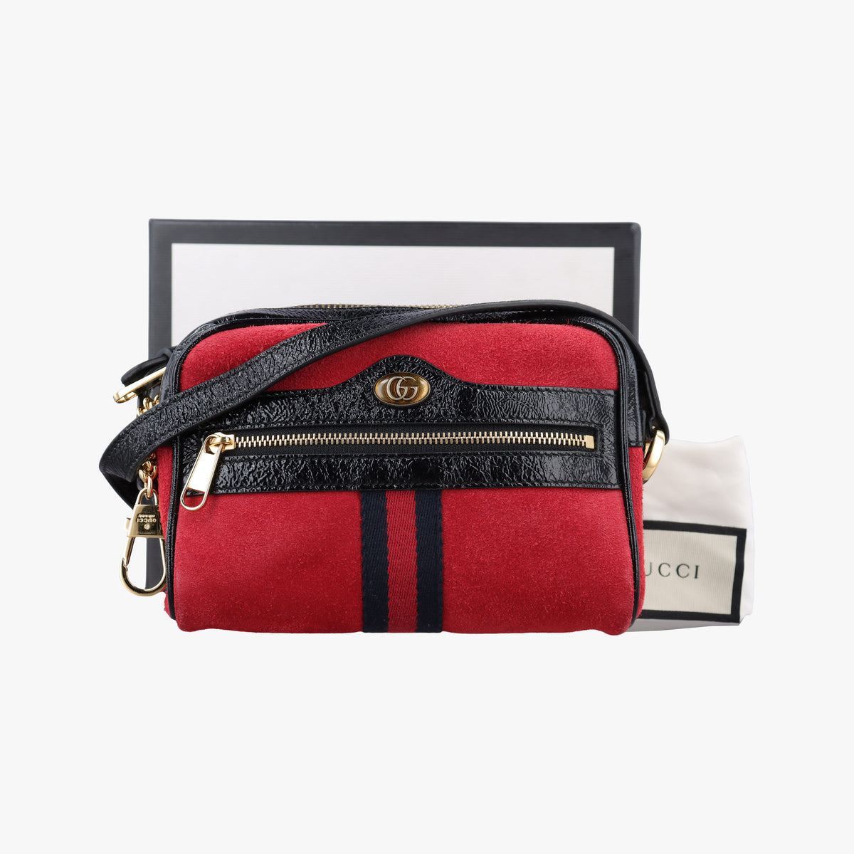 OPHIDIA Black×red suede×leather 517350 オフィディア ブラック×レッド スエード×レザー 517350 