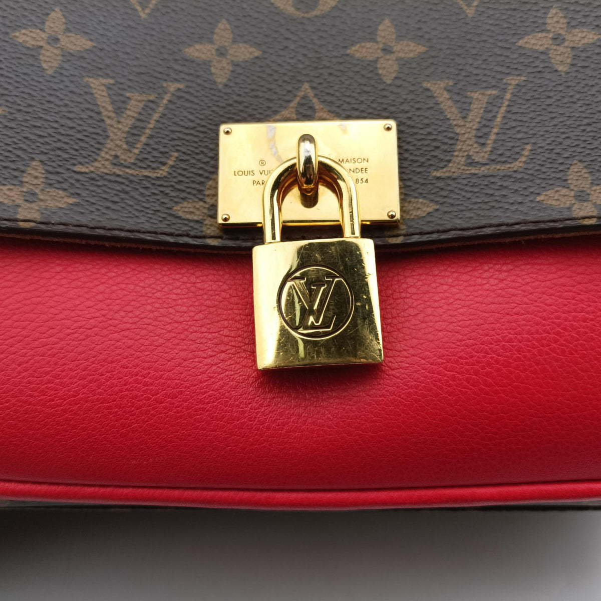 Pre-owned Louis Vuitton MARIGNAN Brown×COQUELICOT Monogram Canvas×calf leather M44544 shoulderbag | stylenewstar
