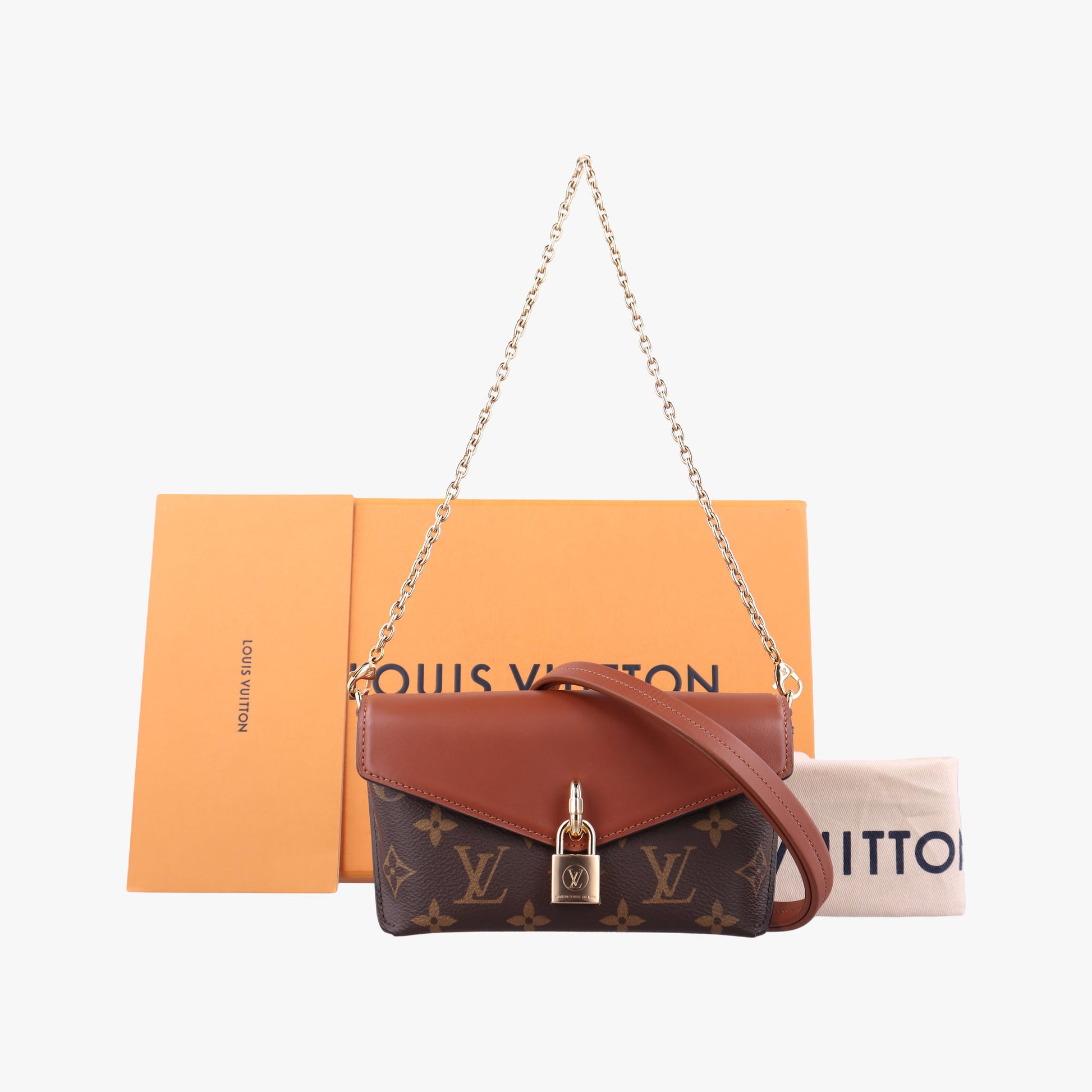 Padlock on strap Brown Monogram canvas×calf leather M80763 IC Chip パドロックオンストラップ モノグラム/ブラウン×ブラウン モノグラムキャンバス×カーフレザー M80763 ICチップ 