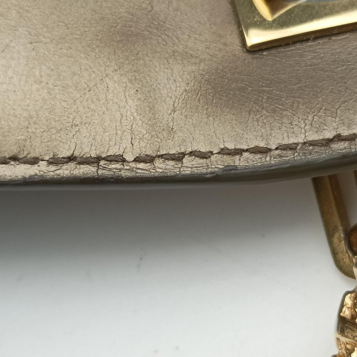 Pre-owned Gucci tiger head Golden Leather 001.41 shoulderbag | stylenewstar