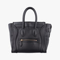 Pre-owned Celine Luggage Micro shopper Black Leather  handbag | stylenewstar