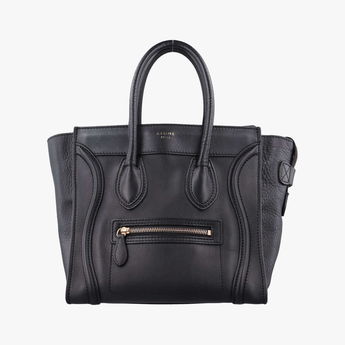 Pre-owned Celine Luggage Micro shopper Black Leather  handbag | stylenewstar