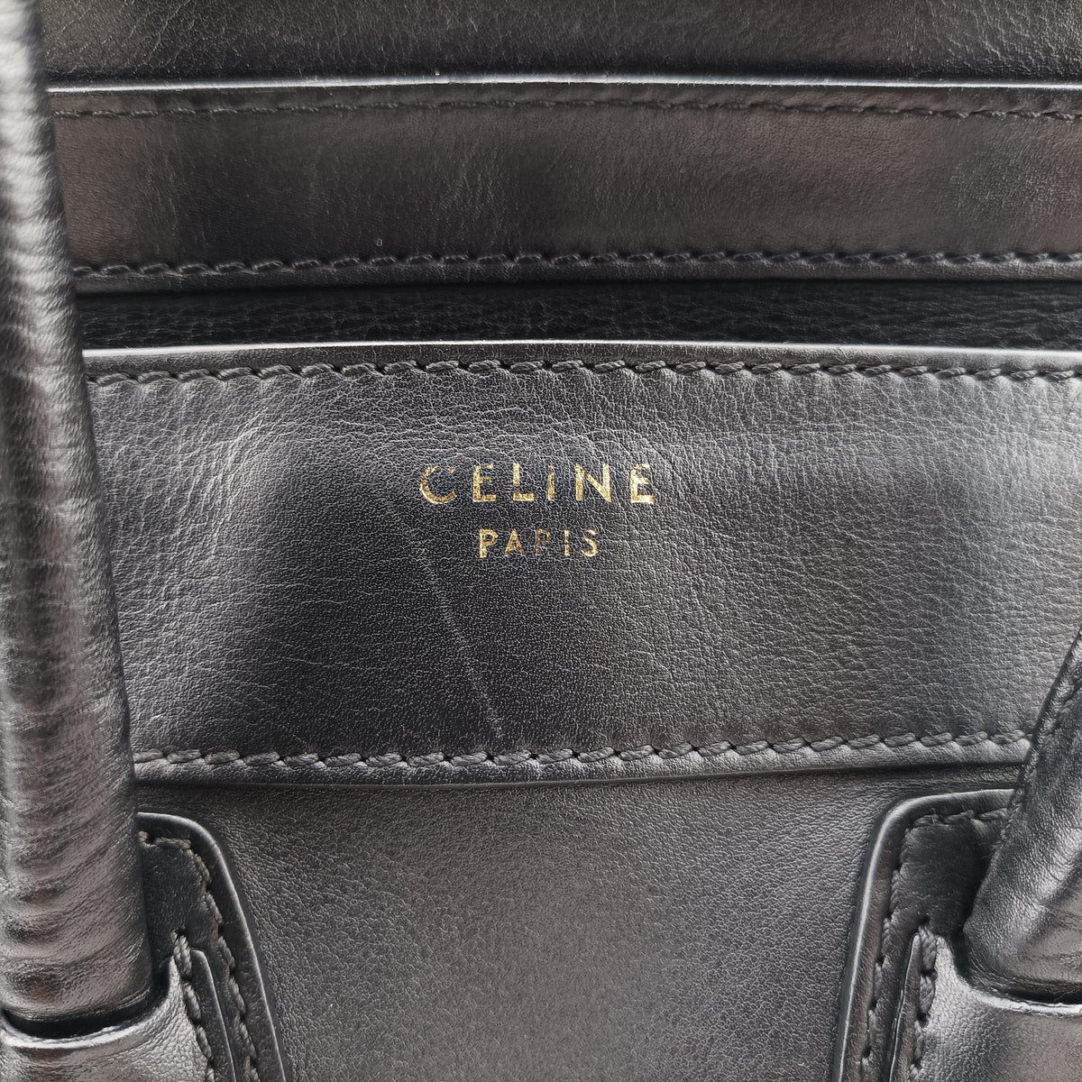 Pre-owned Celine Luggage Micro shopper Black Leather  handbag | stylenewstar