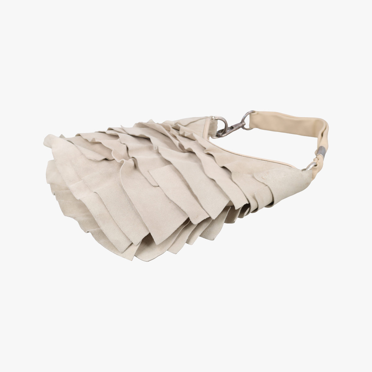 Pre-owned Yves Saint Laurent Mombasa Beige Suede 122245 handbag | stylenewstar