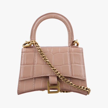 Secondhand Balenciaga Hourglass mini Beige leather  shoulderbag | stylenewstar