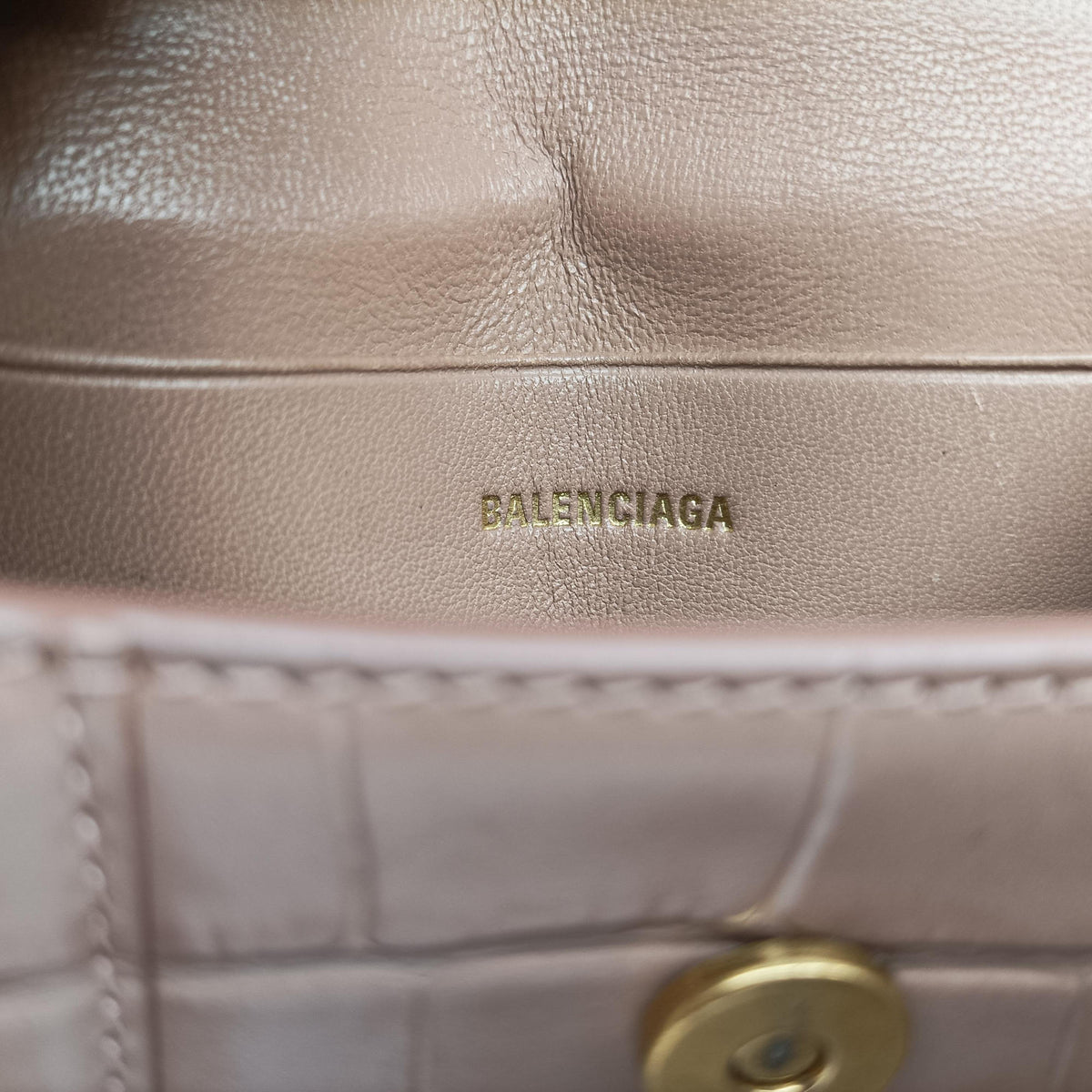 Secondhand Balenciaga Hourglass mini Beige leather  shoulderbag | stylenewstar
