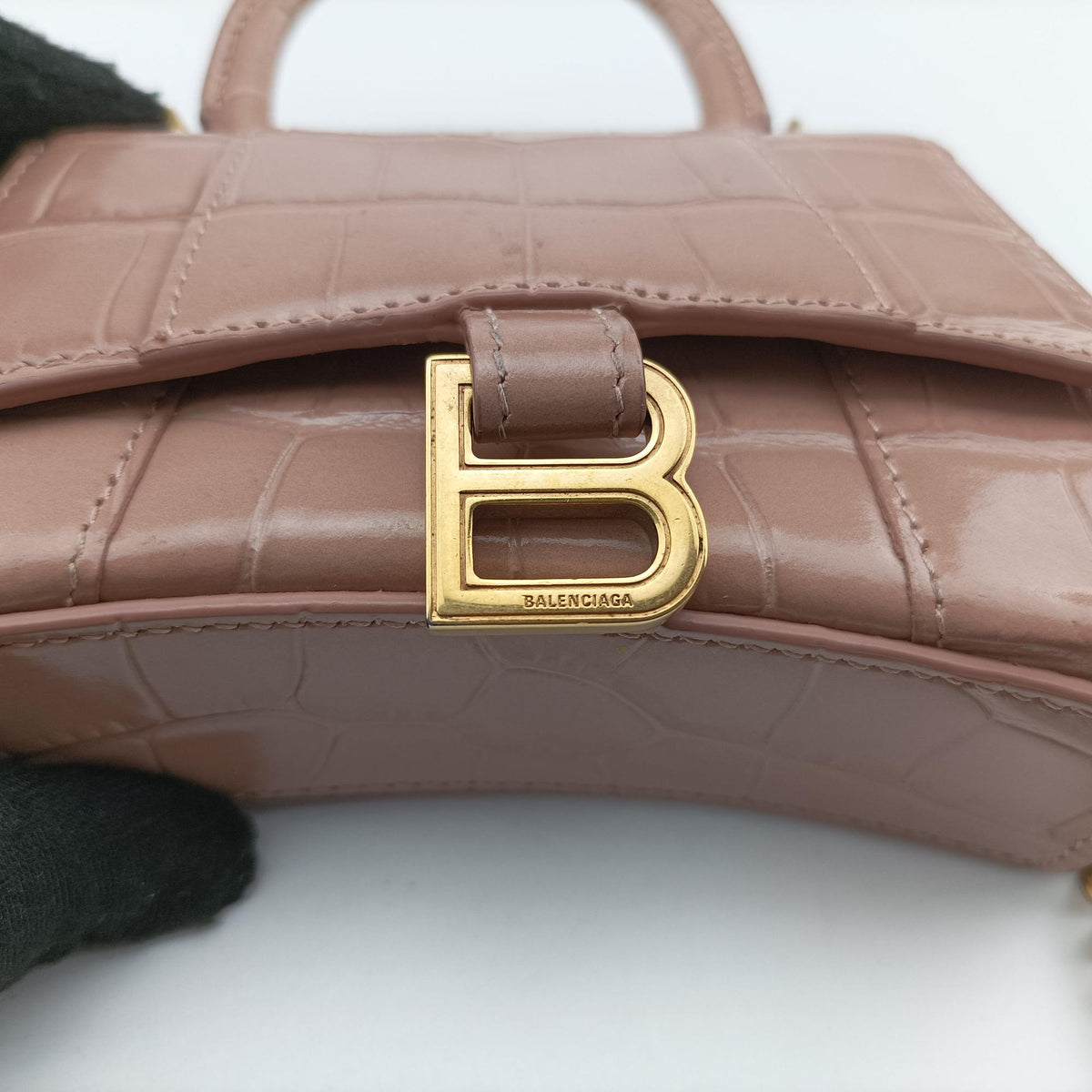 Secondhand Balenciaga Hourglass mini Beige leather  shoulderbag | stylenewstar