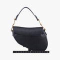 Pre-owned Christian Dior saddle Black leather  handbag | stylenewstar