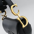 Pre-owned Christian Dior saddle Black leather  handbag | stylenewstar
