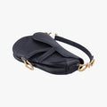 Pre-owned Christian Dior saddle Black leather  handbag | stylenewstar