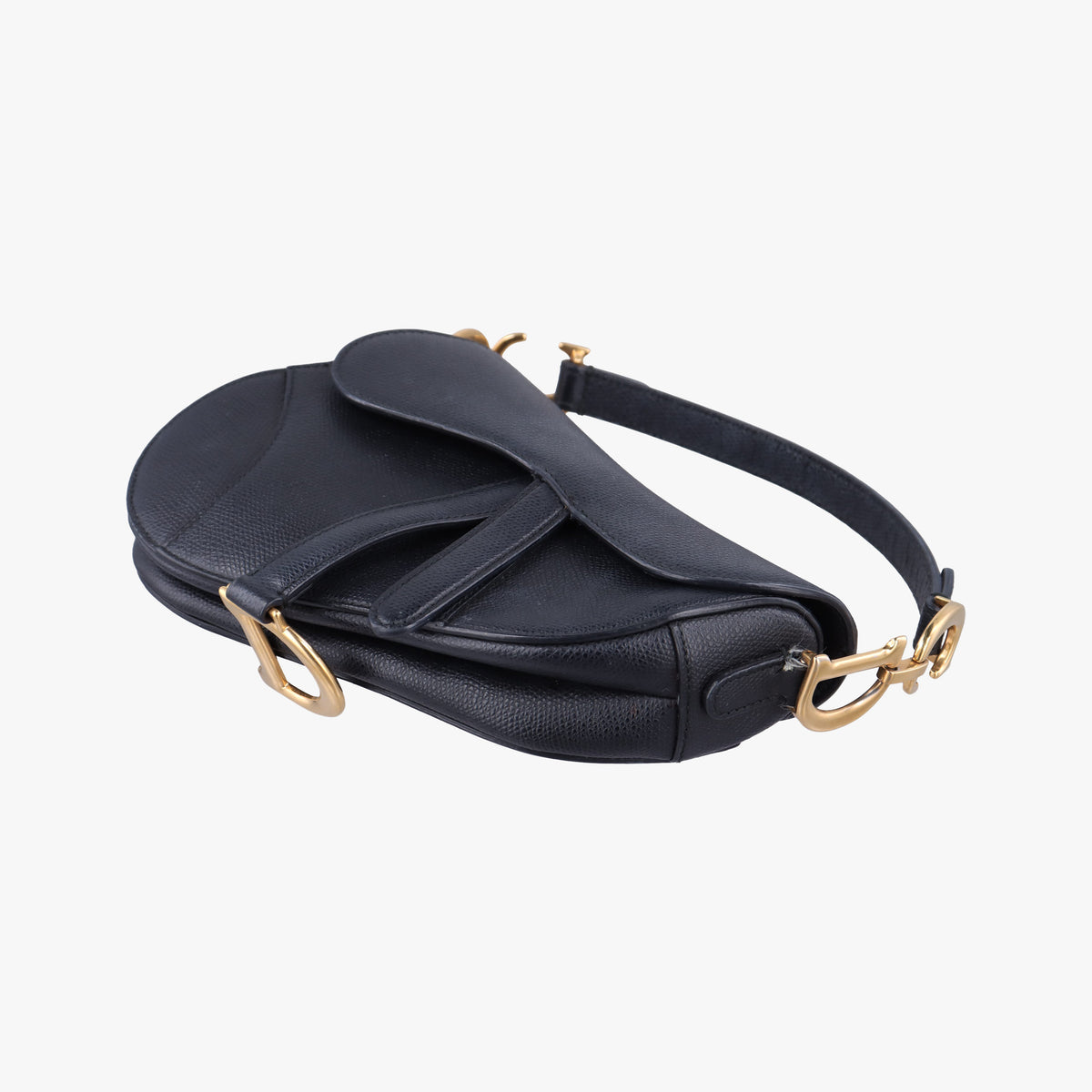 Pre-owned Christian Dior saddle Black leather  handbag | stylenewstar