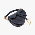 Pre-owned Christian Dior saddle Black leather  handbag | stylenewstar