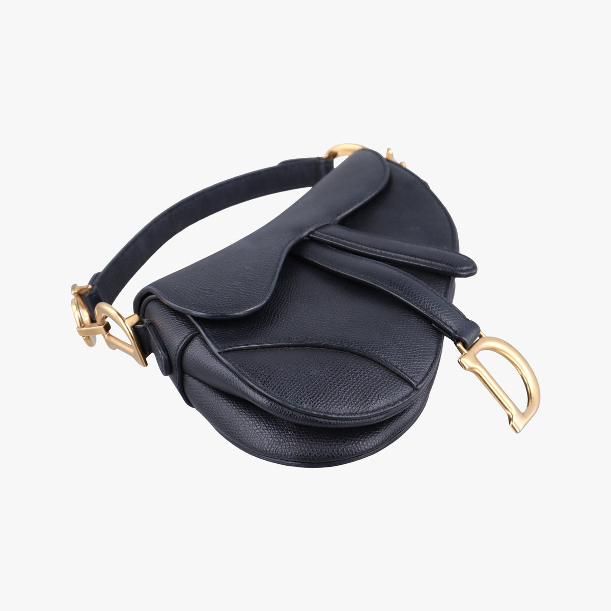 Pre-owned Christian Dior saddle Black leather  handbag | stylenewstar