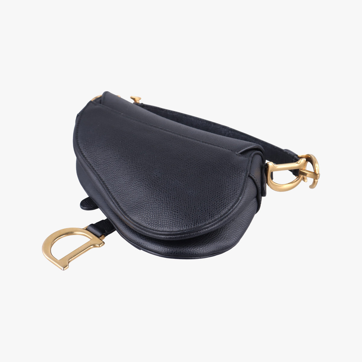 Pre-owned Christian Dior saddle Black leather  handbag | stylenewstar